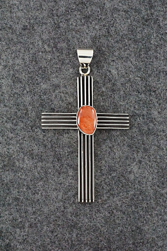 Spiny Oyster and Sterling Silver Pendant - Francis Jones