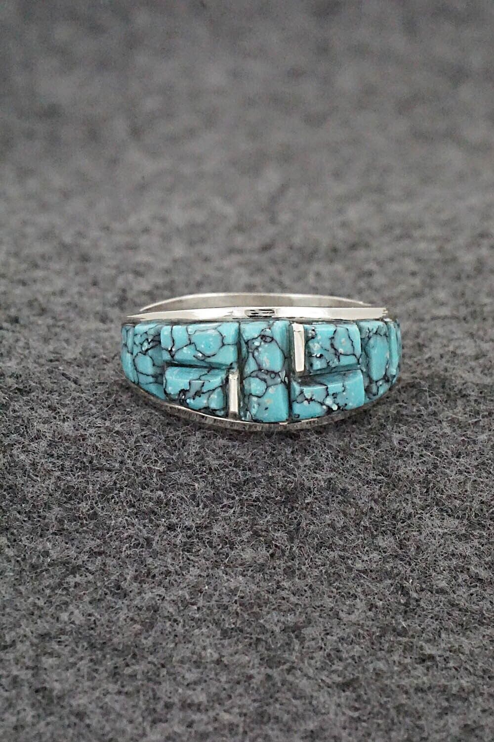 Turquoise & Sterling Silver Ring - Edison Yazzie - Size 10