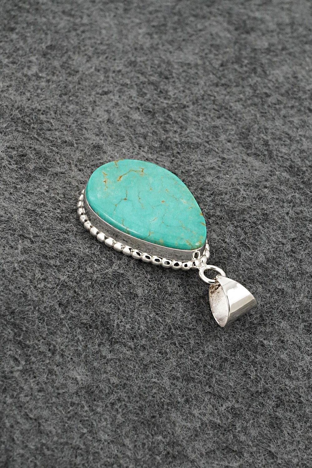 Turquoise & Sterling Silver Pendant - Larry Castillo