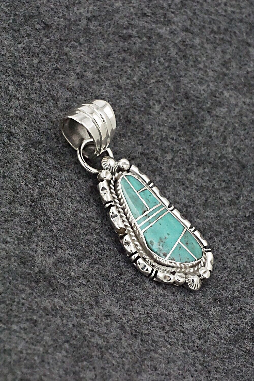 Turquoise & Sterling Silver Pendant - James Manygoats
