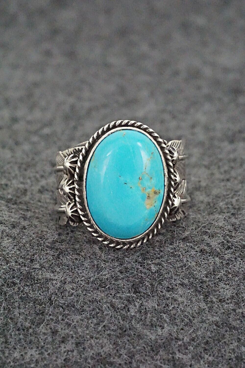 Turquoise & Sterling Silver Ring - Bobby Platero - Size 7.5