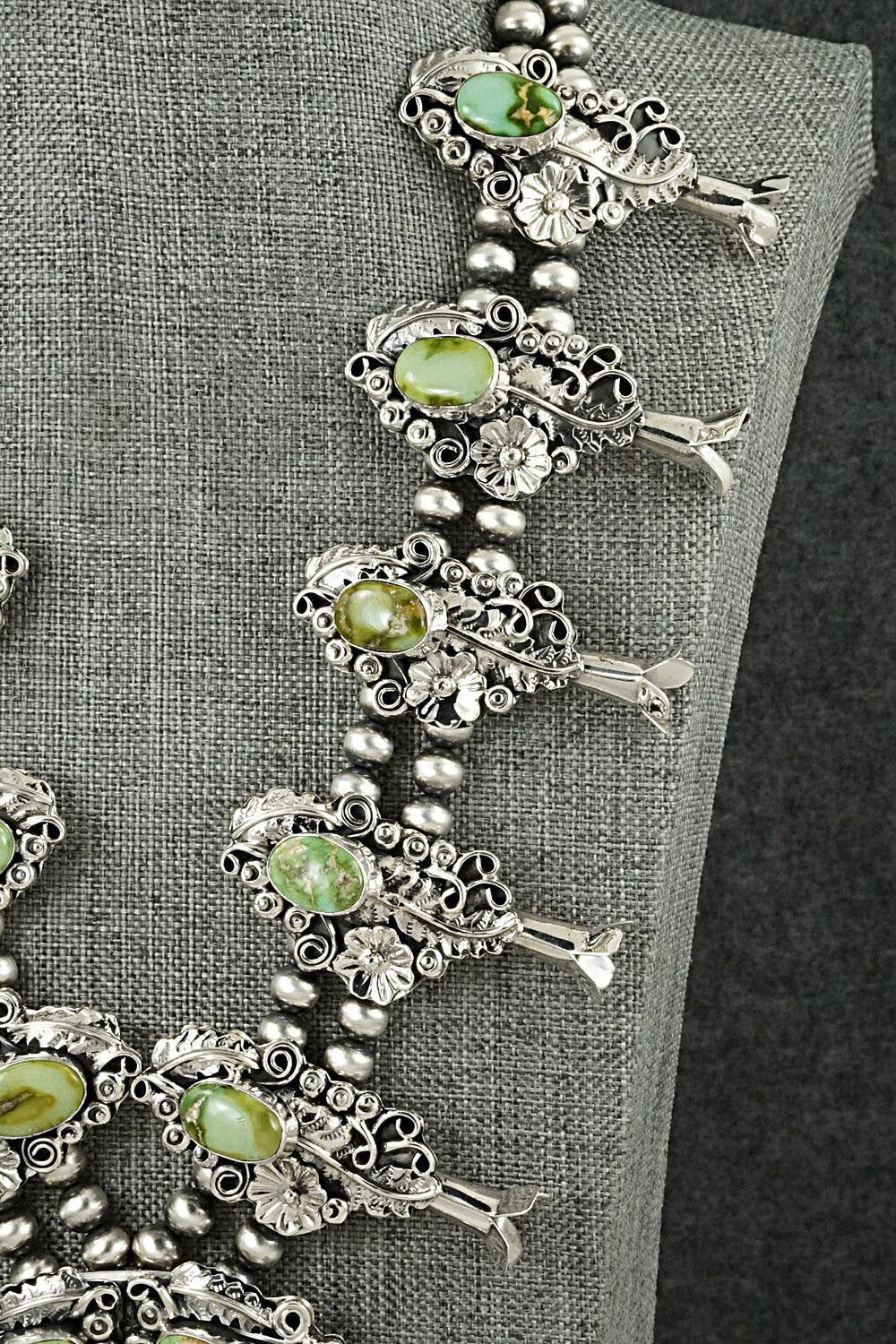 Turquoise & Sterling Silver Squash Blossom Set - Harry B. Yazzie