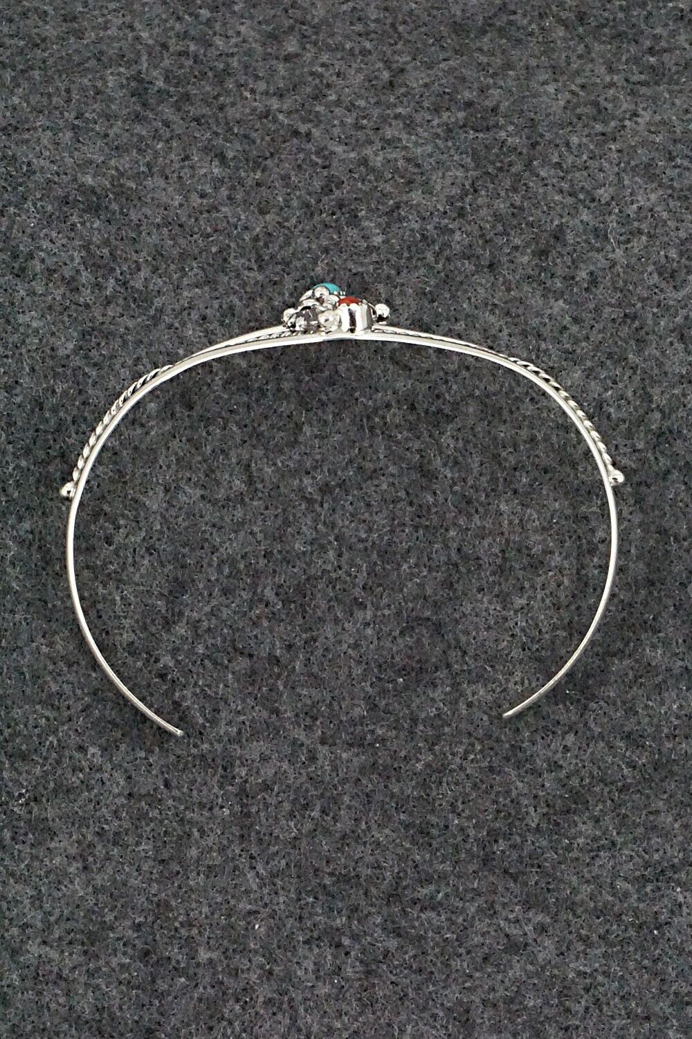 Turquoise, Coral & Sterling Silver Bracelet - William Begay