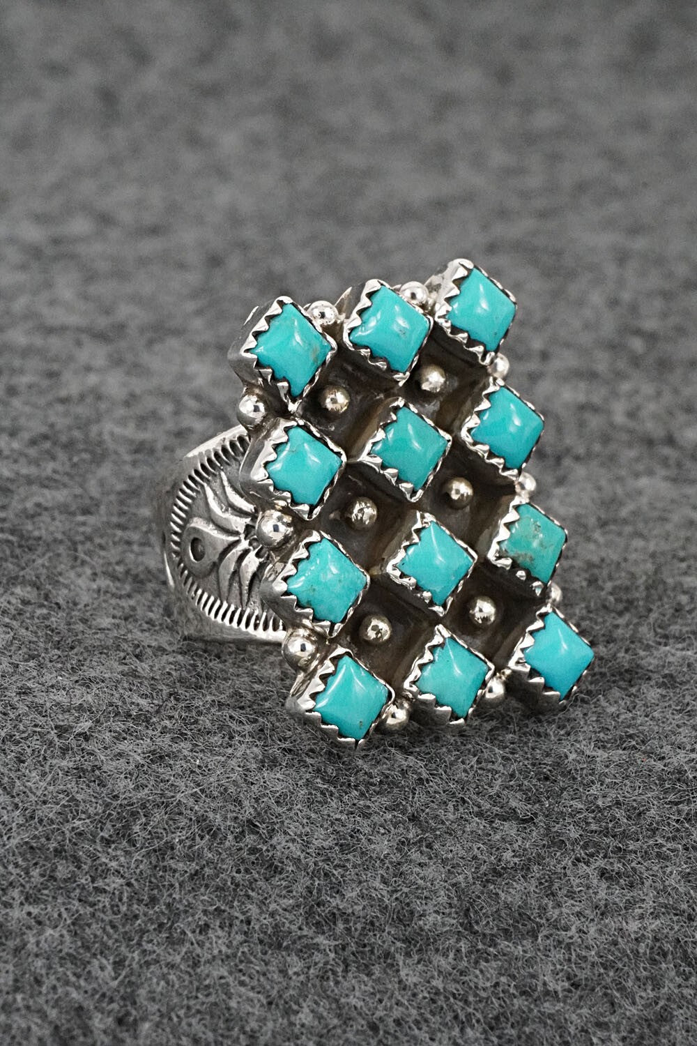 Turquoise & Sterling Silver Ring - Verley Betone - Size 6.5