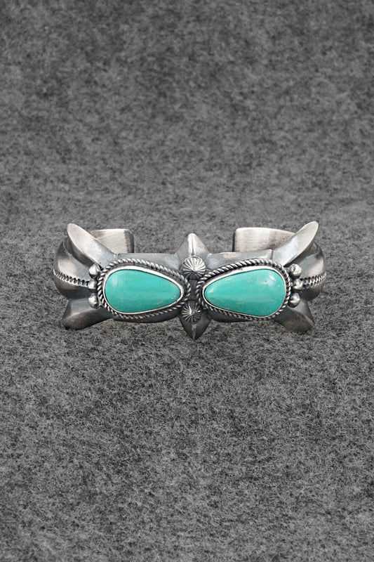Turquoise & Sterling Silver Bracelet - Harrison Bitsue