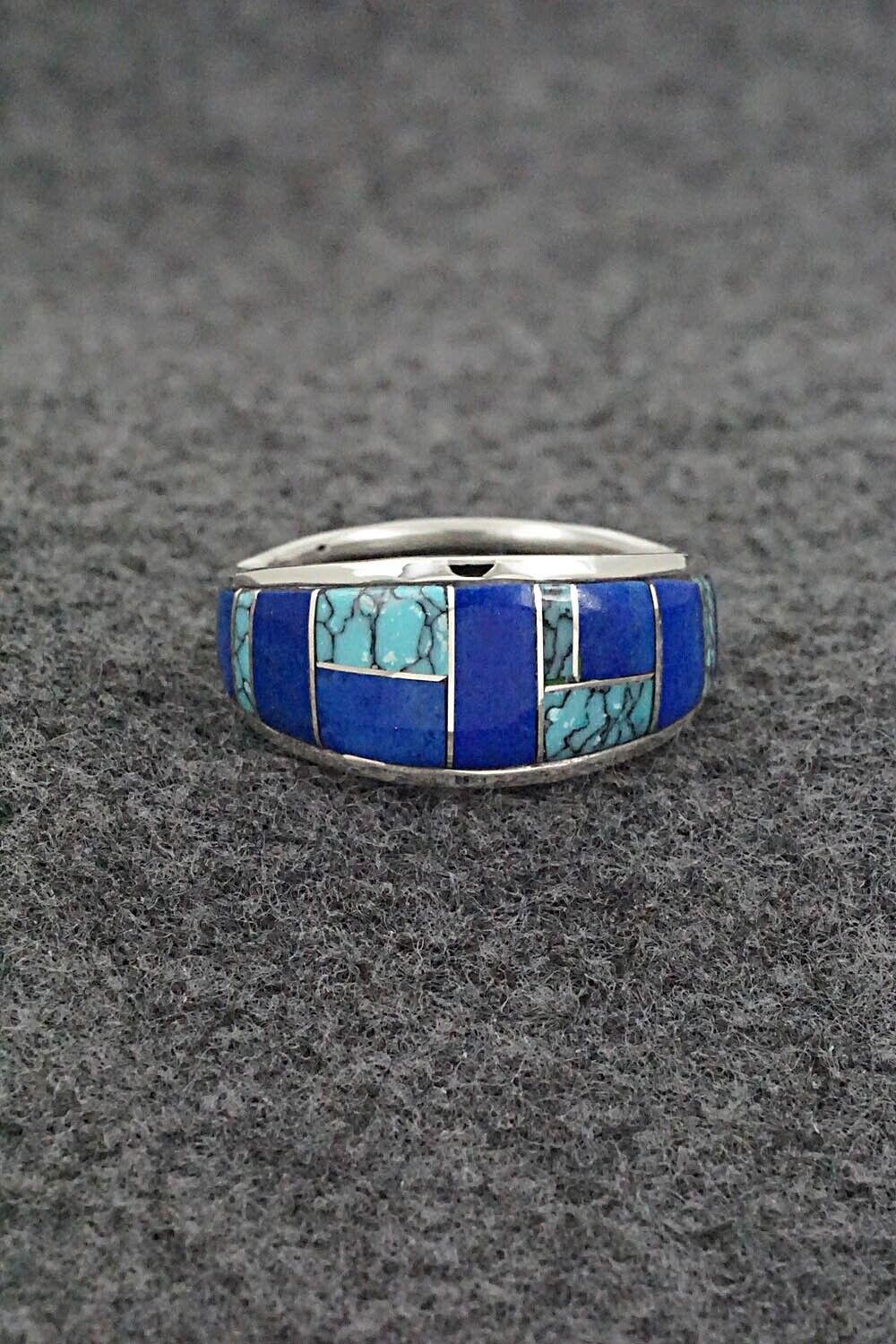 Turquoise, Lapis & Sterling Silver Ring - Edison Yazzie - Size 10