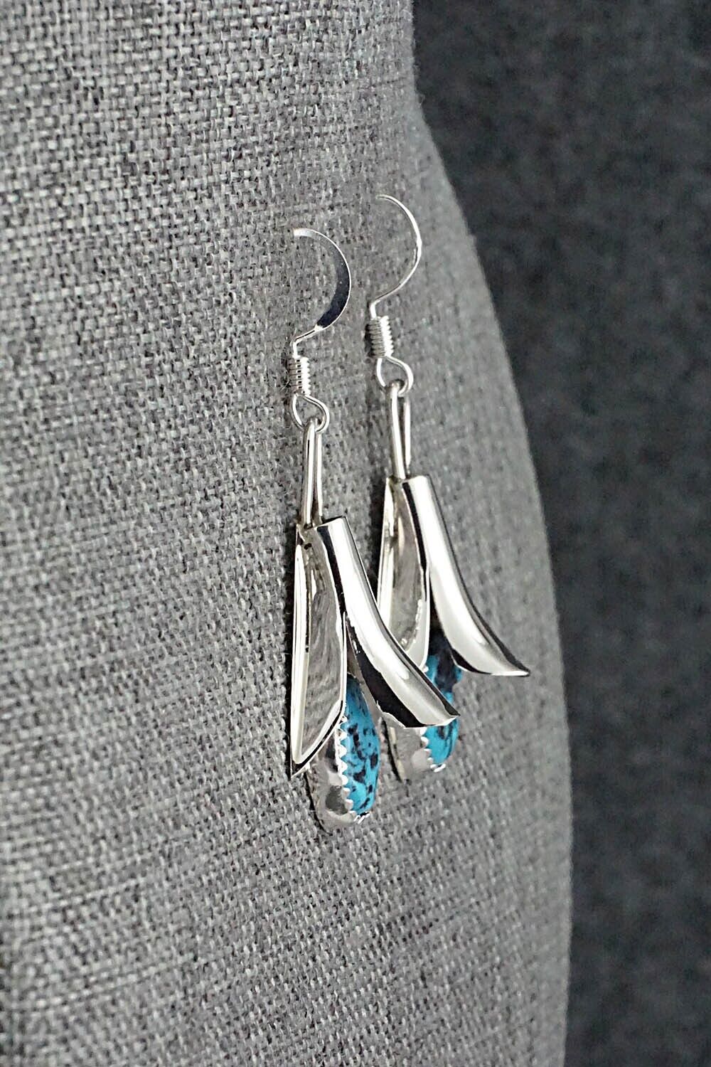 Turquoise & Sterling Silver Earrings - Louise Yazzie