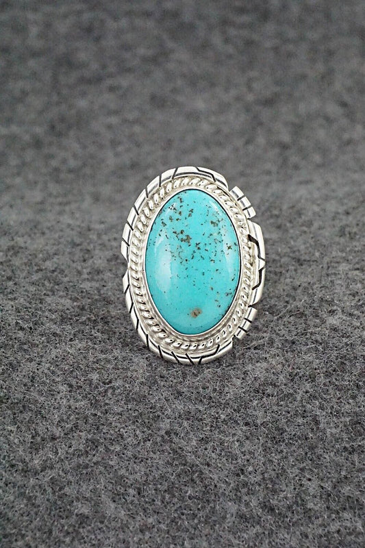 Turquoise & Sterling Silver Ring - Peggy Skeets - Size 6.5