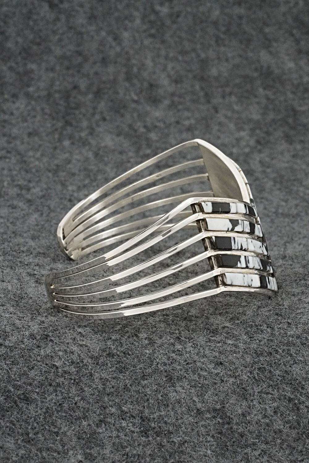 White Buffalo & Sterling Silver Inlay Bracelet - Jamie Johnson