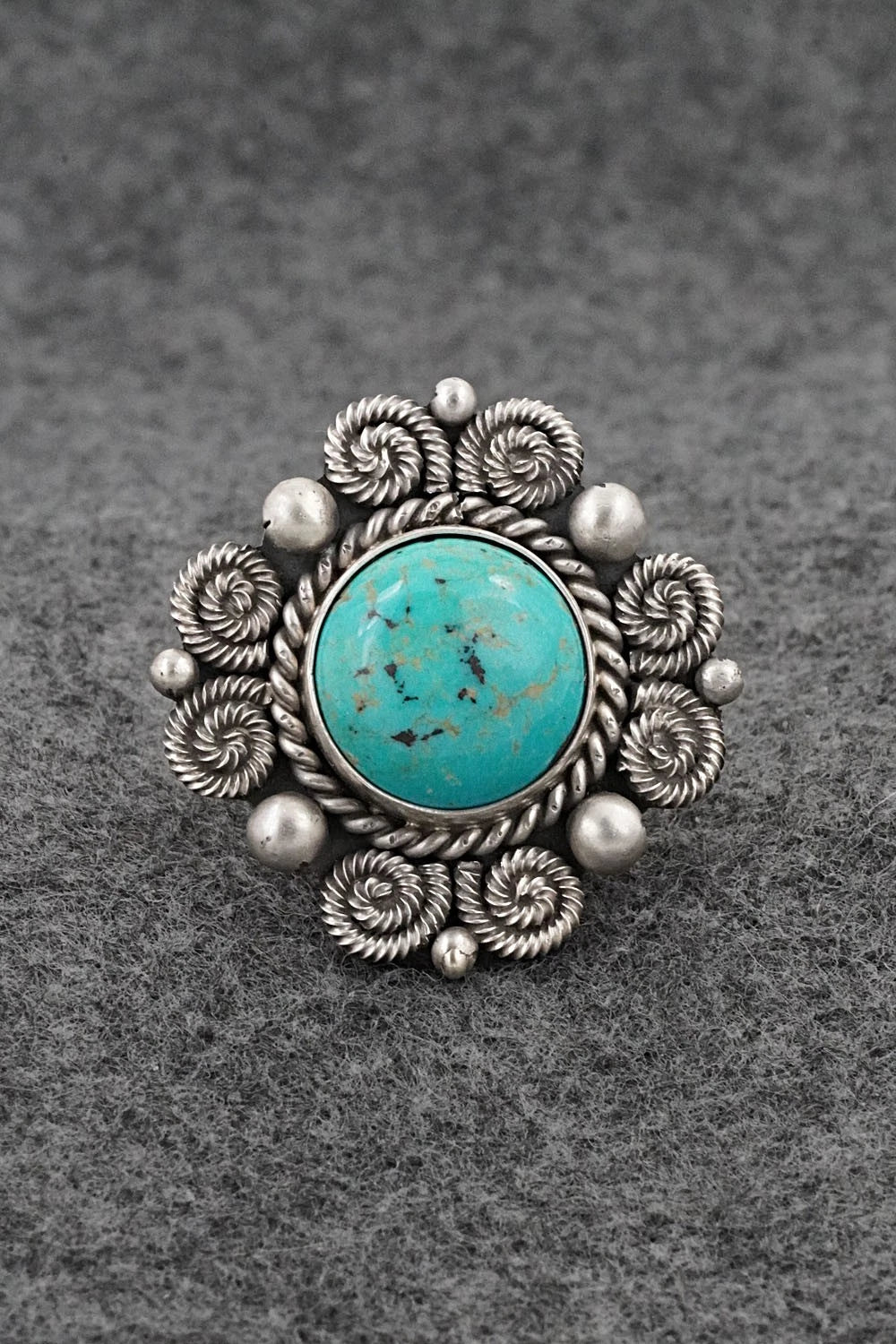 Turquoise & Sterling Silver Ring - Michael Calladitto - Size 8
