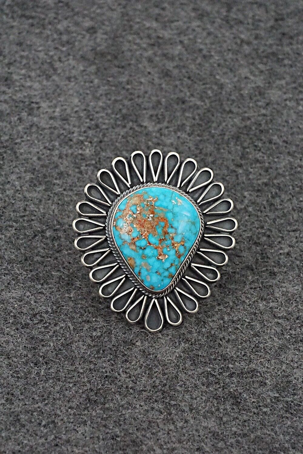 Turquoise & Sterling Silver Ring - Darrin Livingston - Size 8
