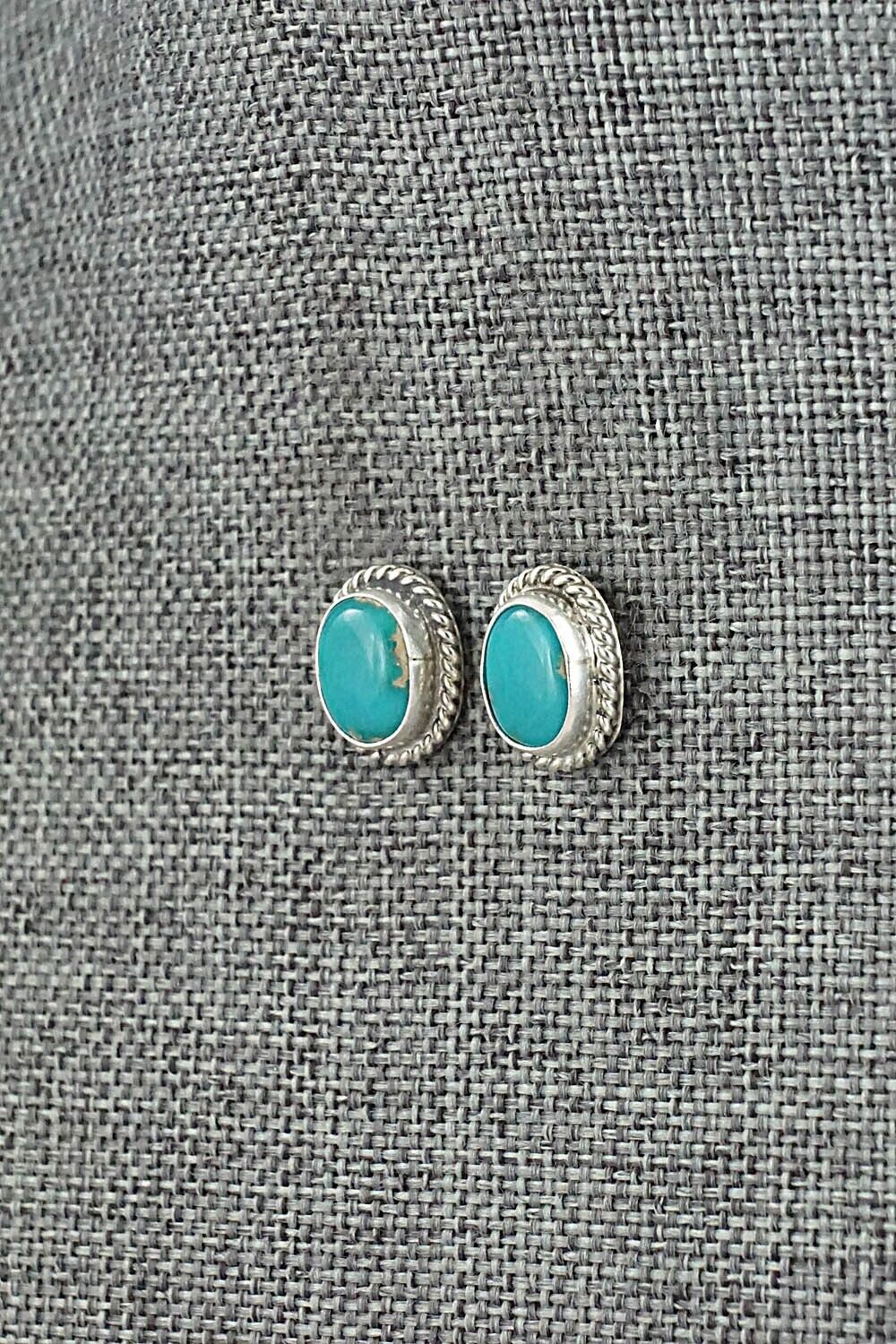 Turquoise & Sterling Silver Earrings - B. Begay
