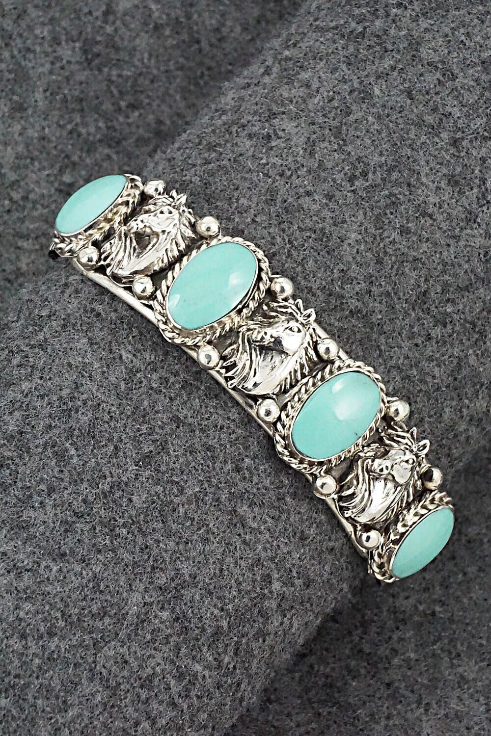 Turquoise & Sterling Silver Bracelet - Calvin Belin
