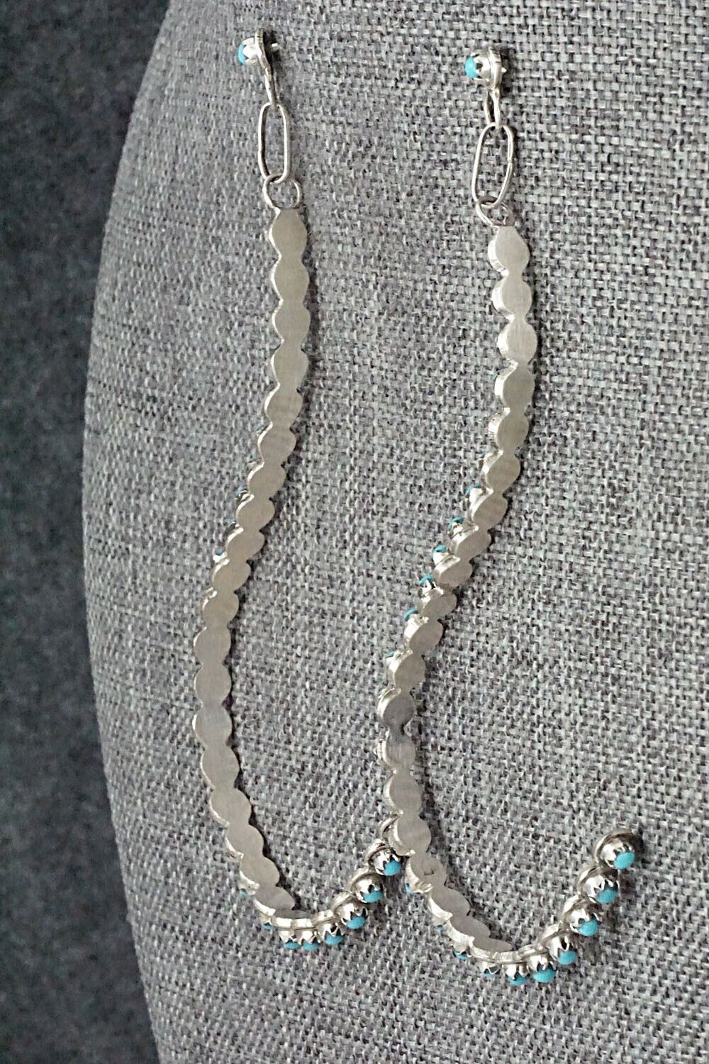 Turquoise & Sterling Silver Earrings - Henrietta Quetawki