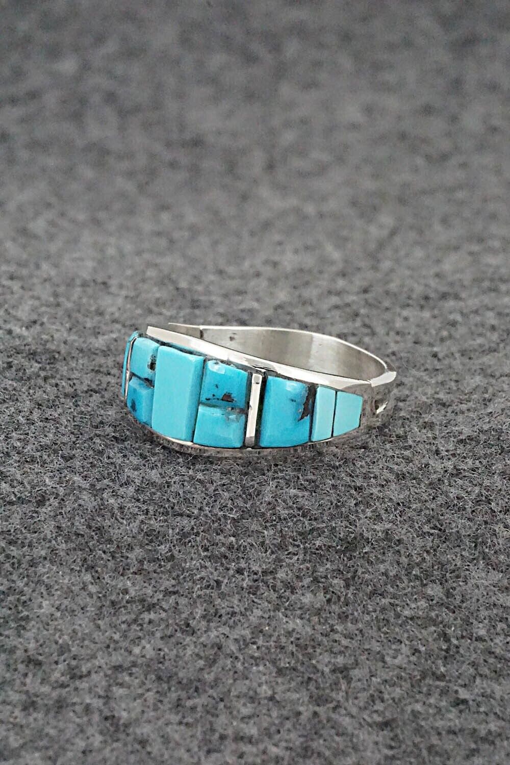 Turquoise & Sterling Silver Ring - Edison Yazzie - Size 11.5