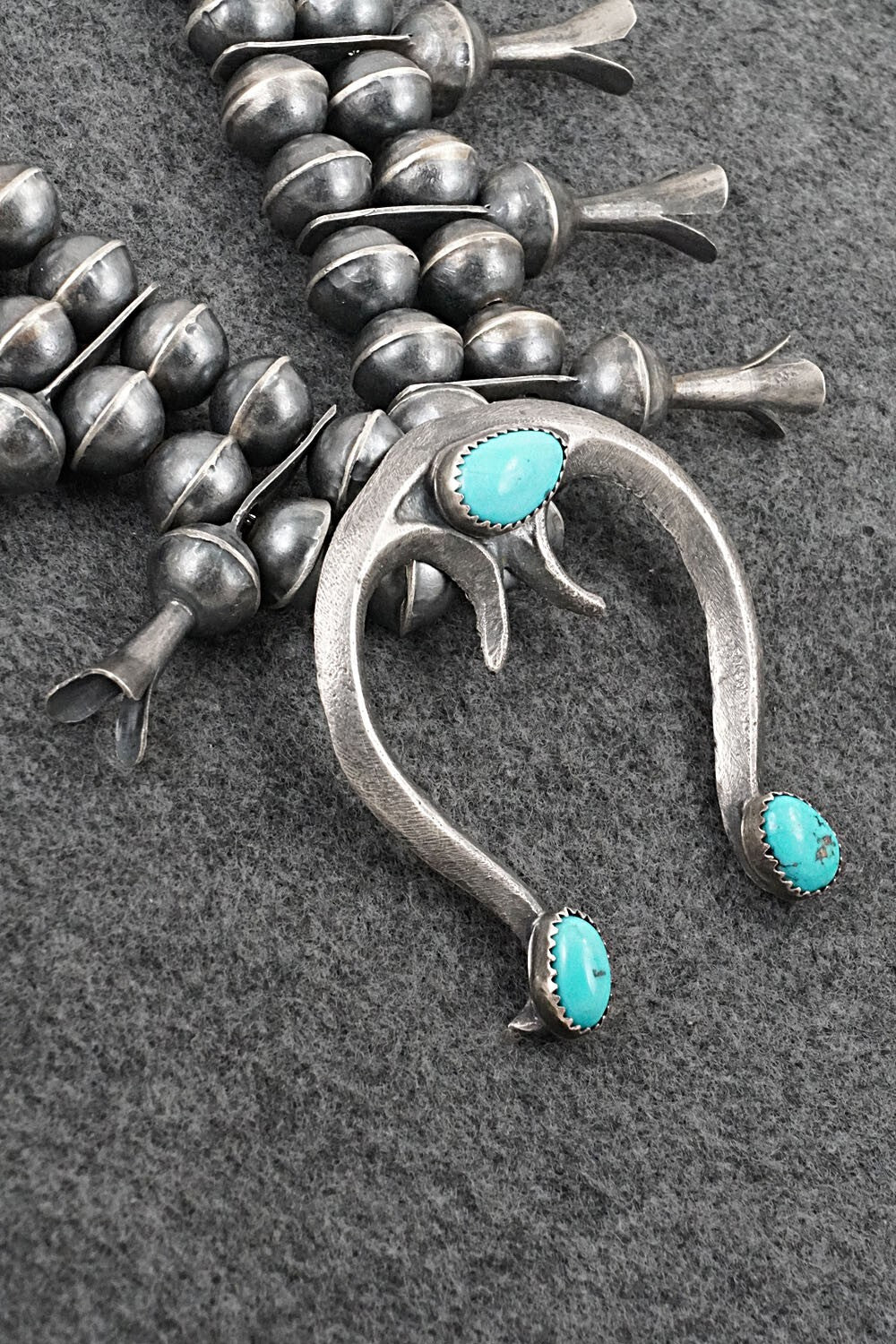 Turquoise & Sterling Silver Squash Blossom Set - Gilbert Martin