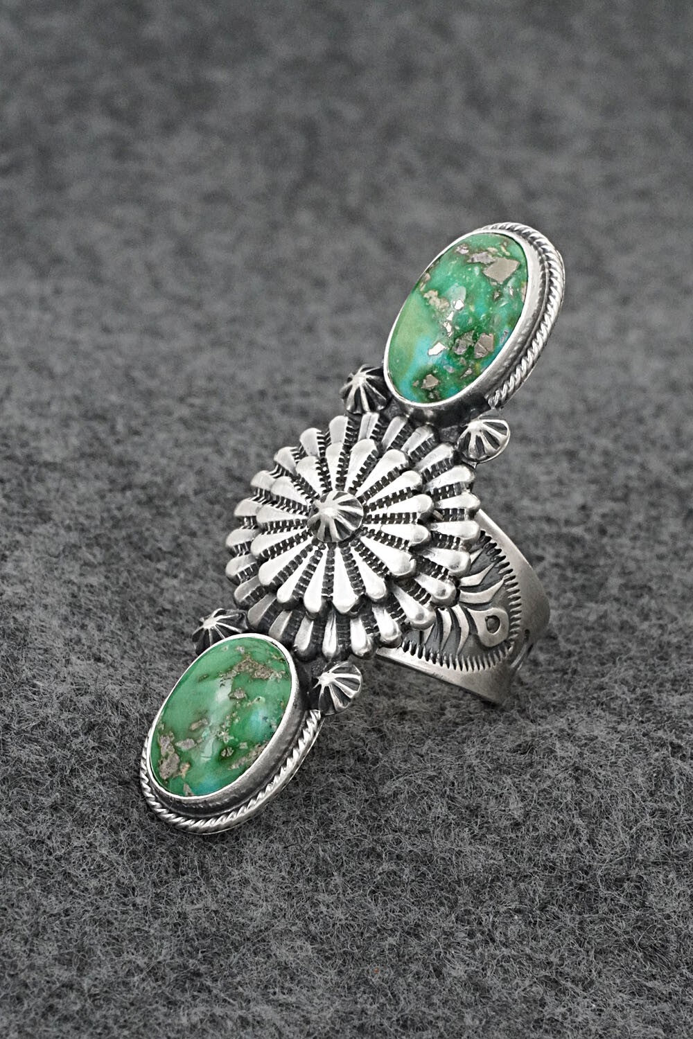 Turquoise & Sterling Silver Ring - Samuel Yellowhair - Size 9