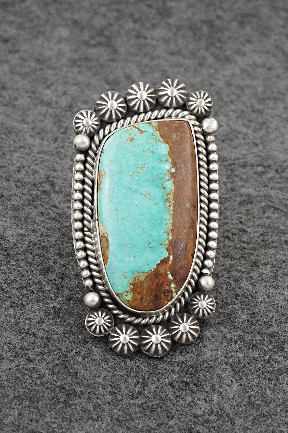 Turquoise & Sterling Silver Ring - Michael Calladitto - Size 7.5