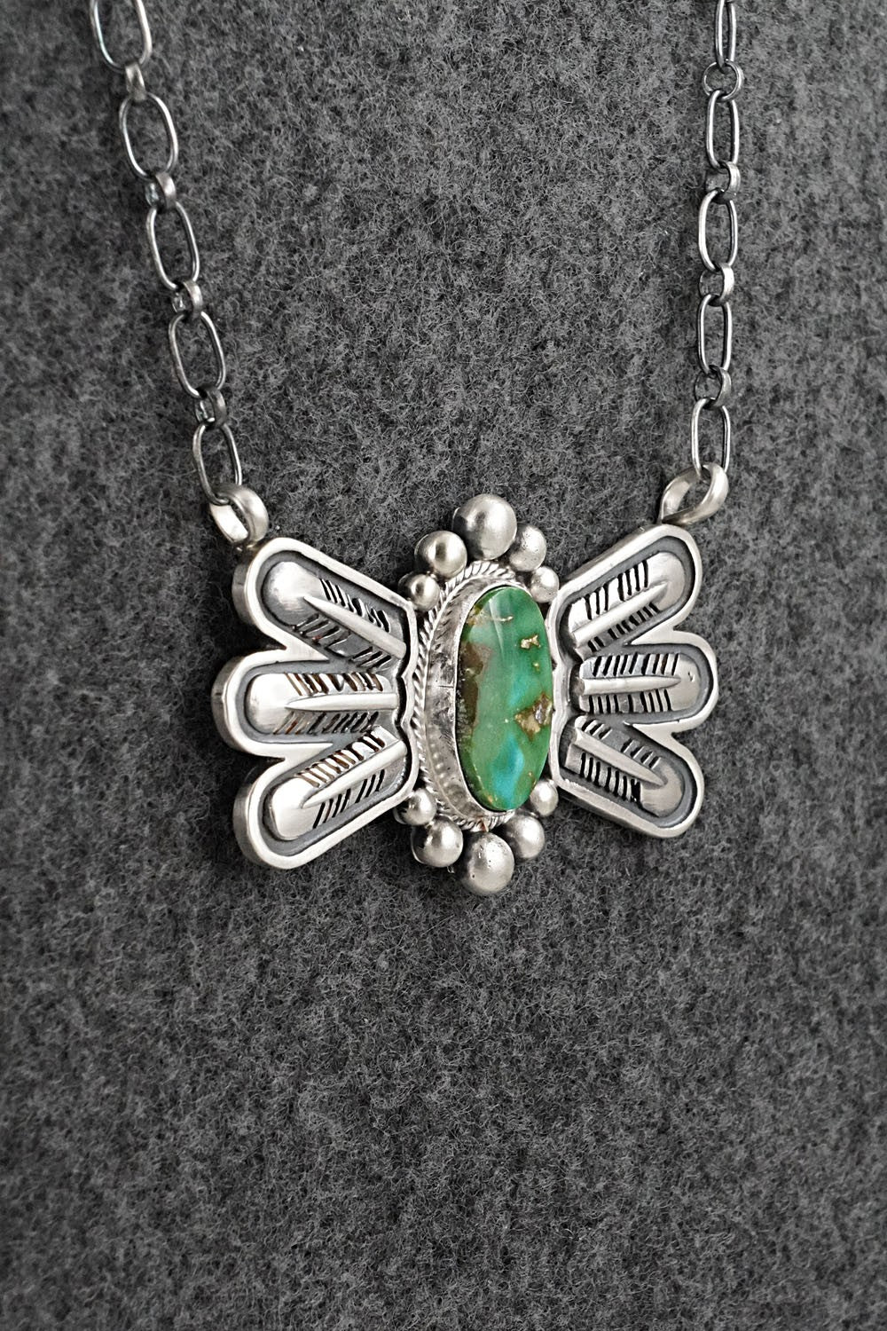 Turquoise & Sterling Silver Necklace - Verley Betone