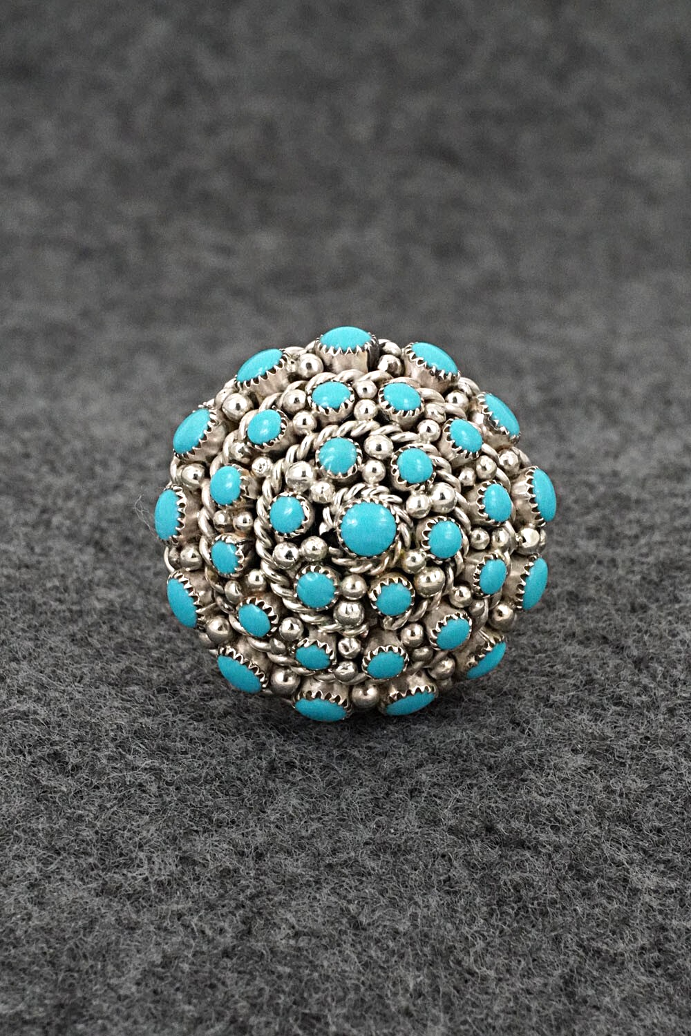 Turquoise & Sterling Silver Ring - Dickey Charlie - Size 8