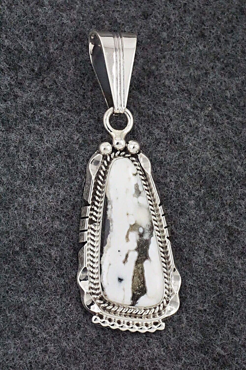 White Buffalo & Sterling Silver Pendant - Samuel Yellowhair