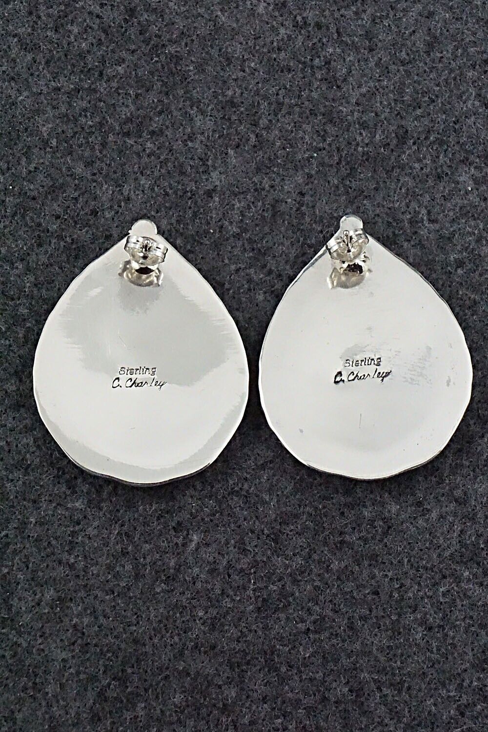 Turquoise & Sterling Silver Earrings - Chester Charley