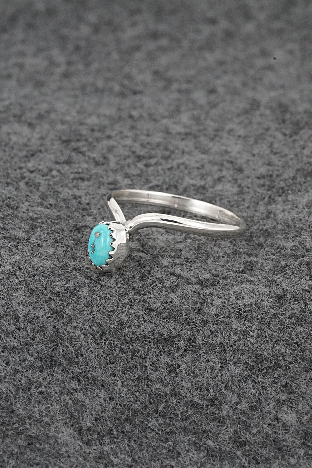 Turquoise & Sterling Silver Ring - Hiram Largo - Size 7.5