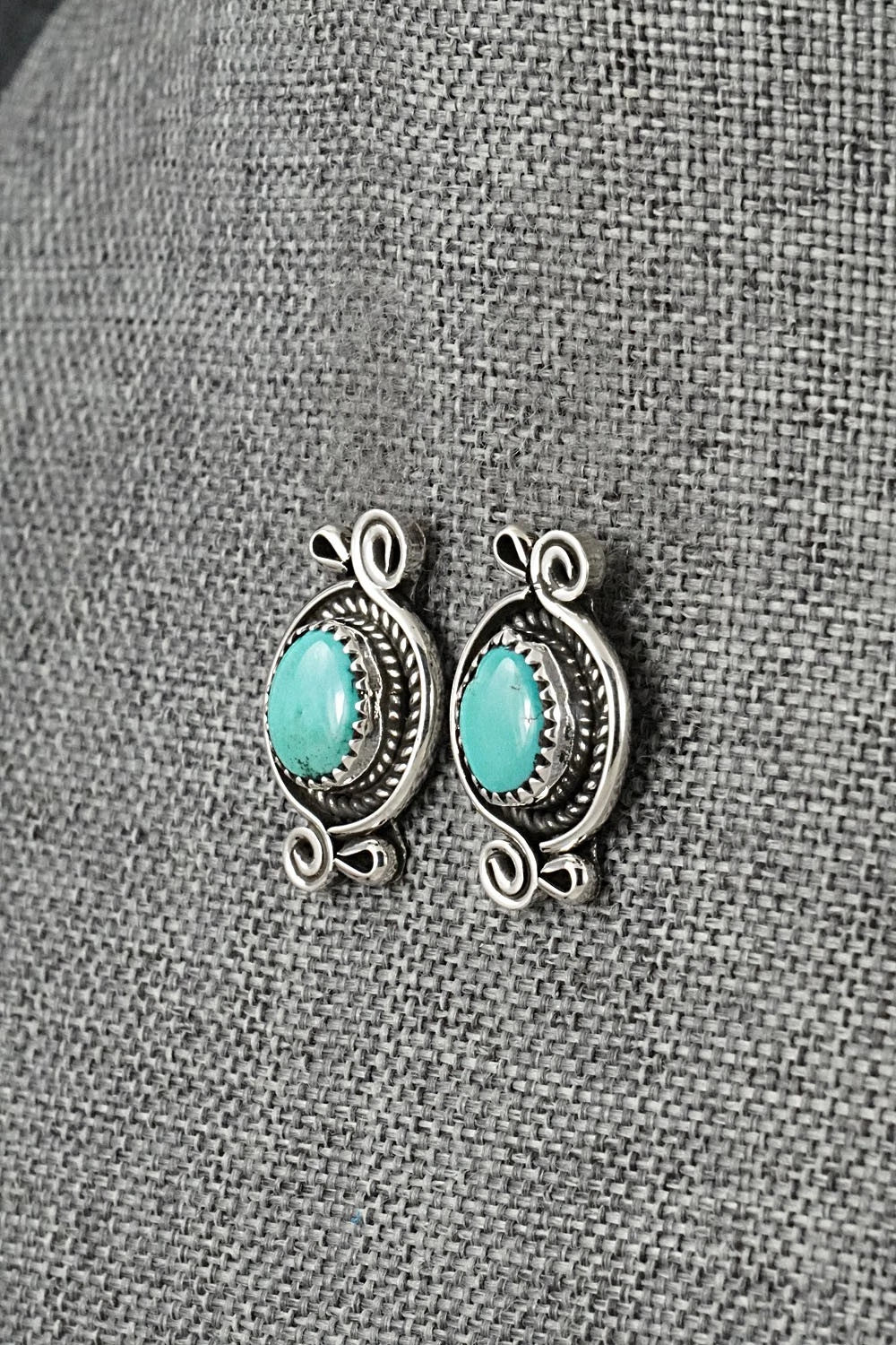 Turquoise & Sterling Silver Necklace and Earrings Set - Phil Nez