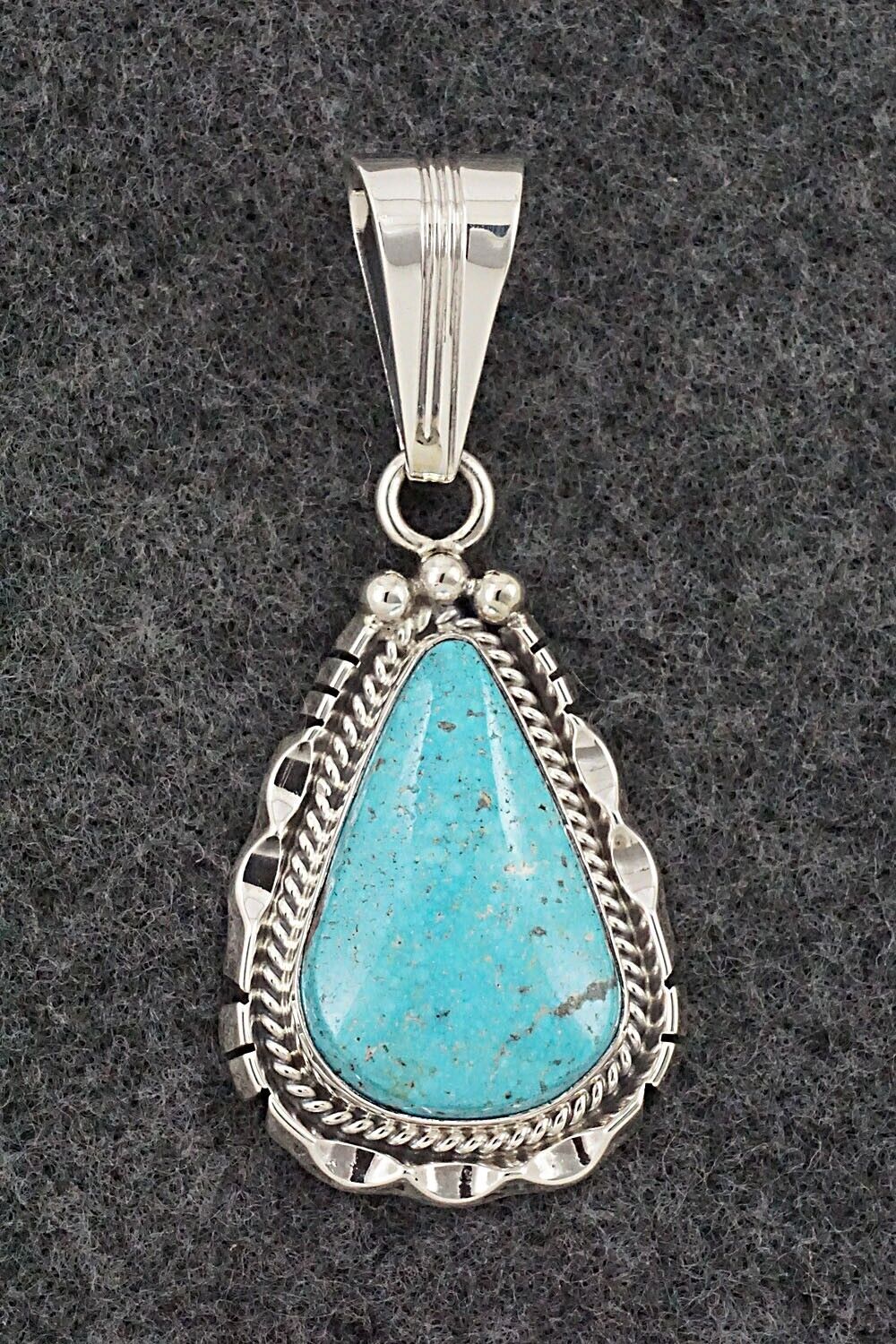 Turquoise & Sterling Silver Pendant - Samuel Yellowhair