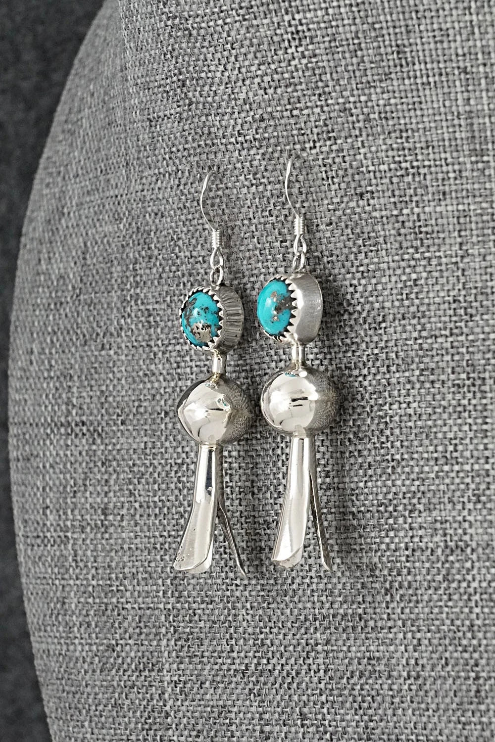 Turquoise & Sterling Silver Blossom Earrings - Emily Tsosie