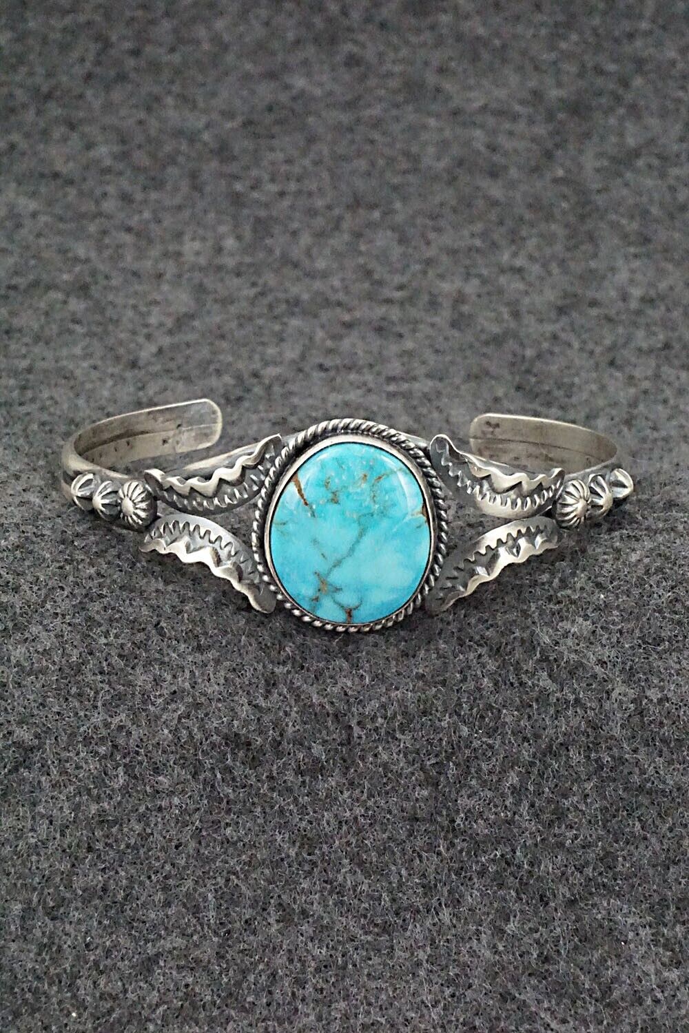 Turquoise & Sterling Silver Bracelet - Gilbert Tom