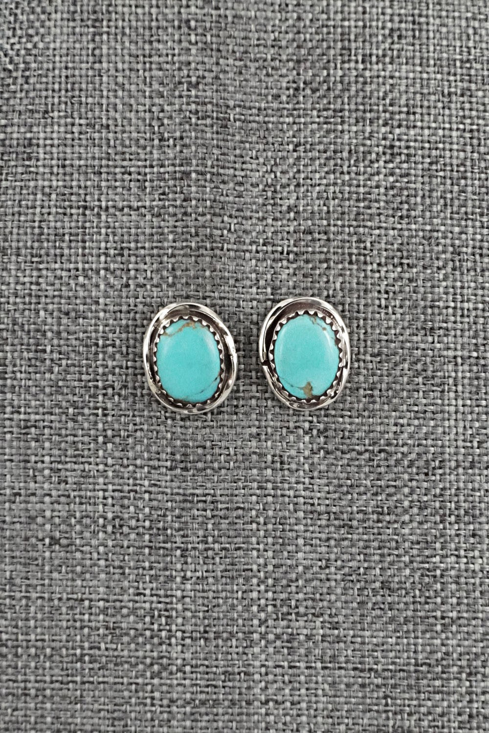 Turquoise & Sterling Silver Earrings - Ernest Hawthorne