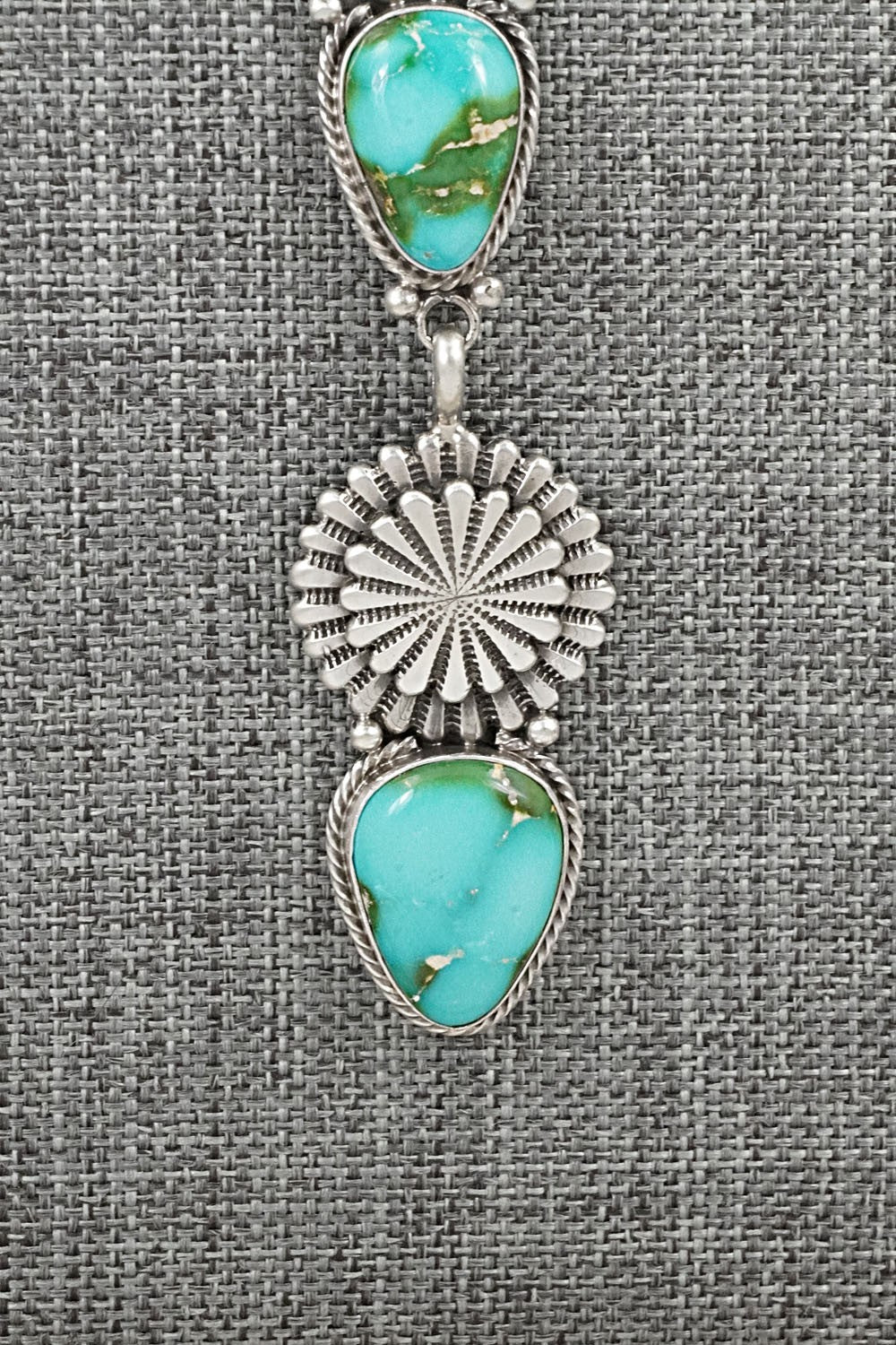 Turquoise & Sterling Silver Navajo Pearl Necklace - Adrienne Gordon