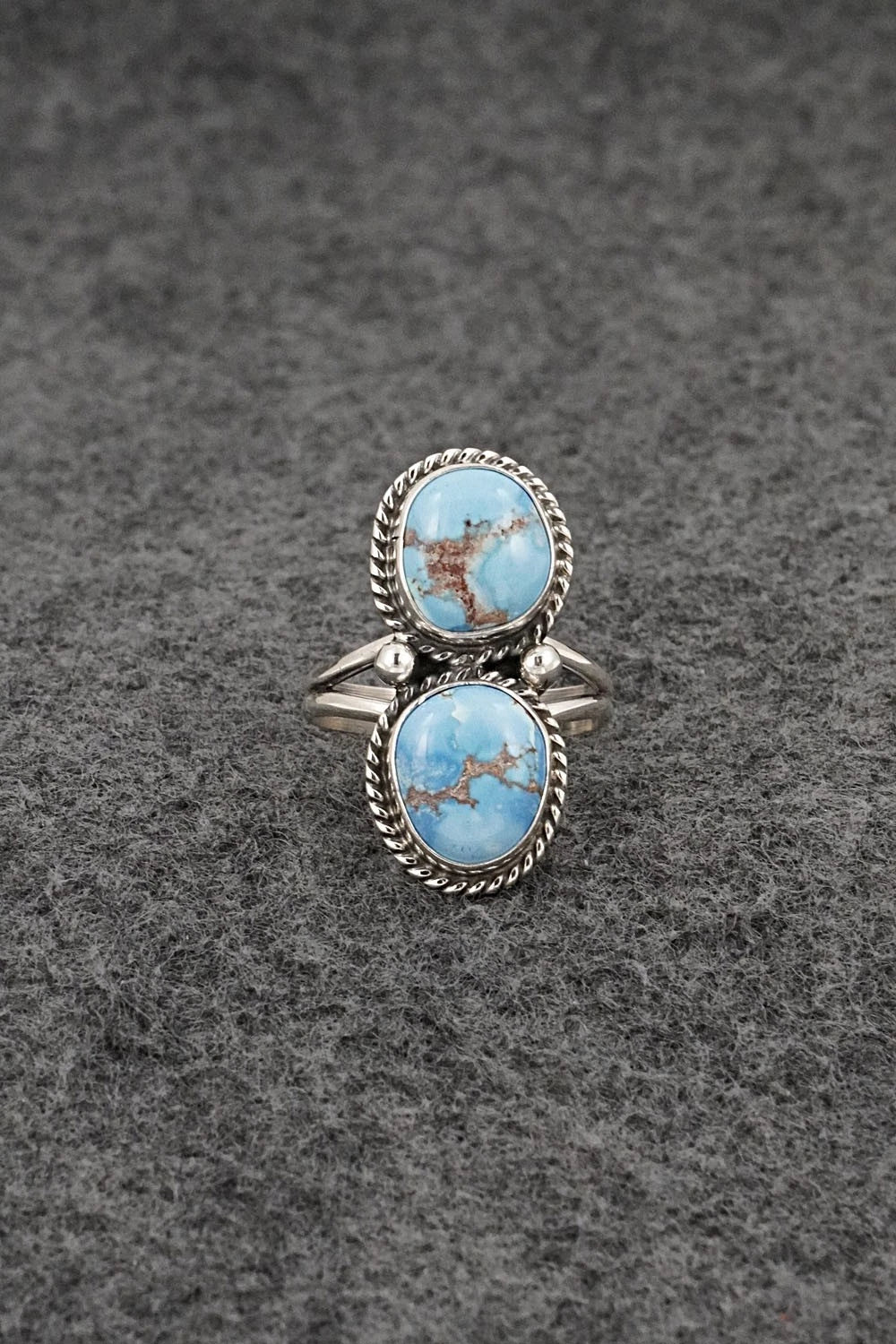 Turquoise & Sterling Silver Ring - Eugene Gruber - Size 7