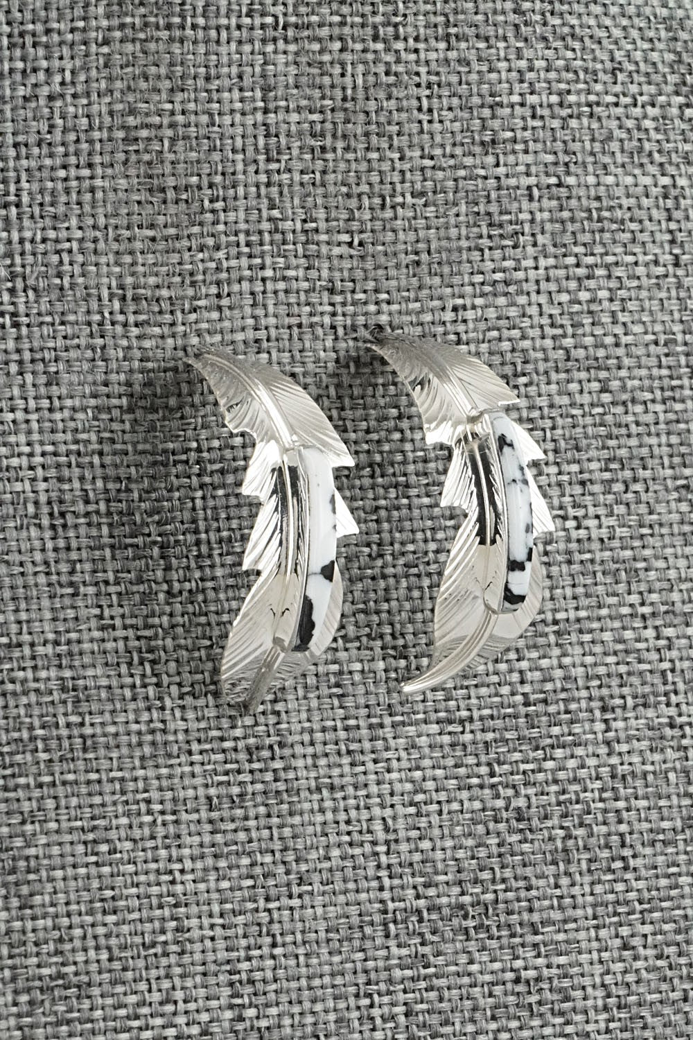 White Buffalo & Sterling Silver Earrings - Alan Barney