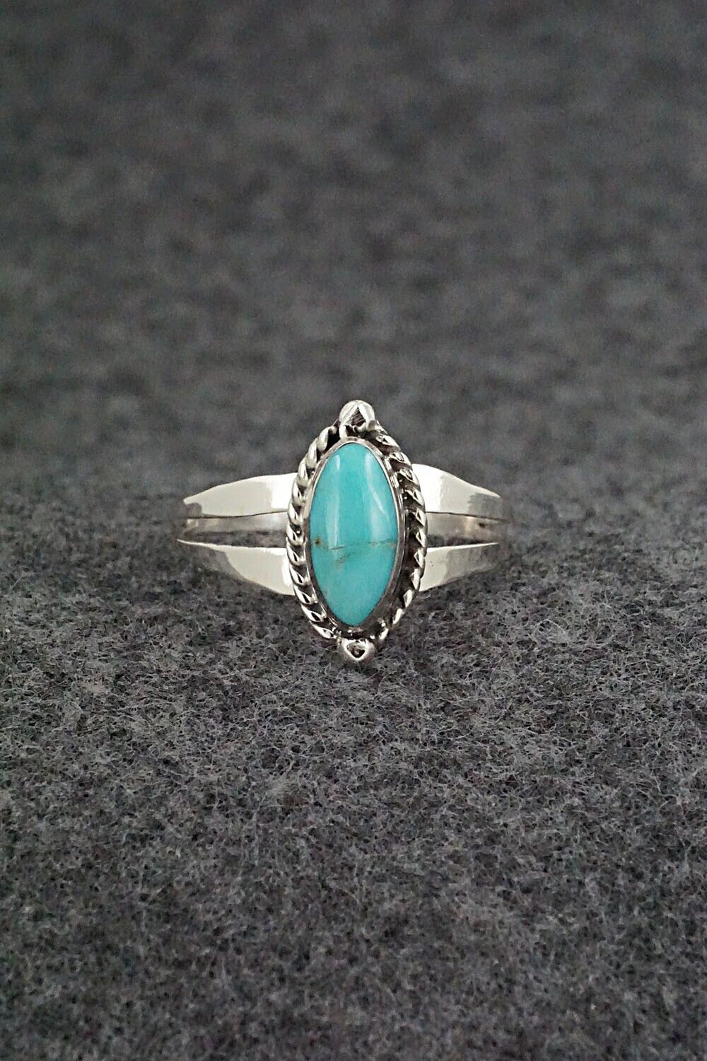 Turquoise & Sterling Silver Ring - Alice Rose Saunders - Size 8