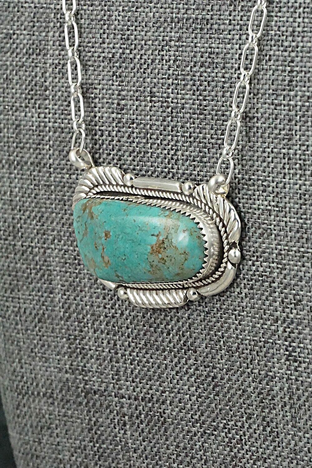 Turquoise & Sterling Silver Necklace - Kenny Calavaza