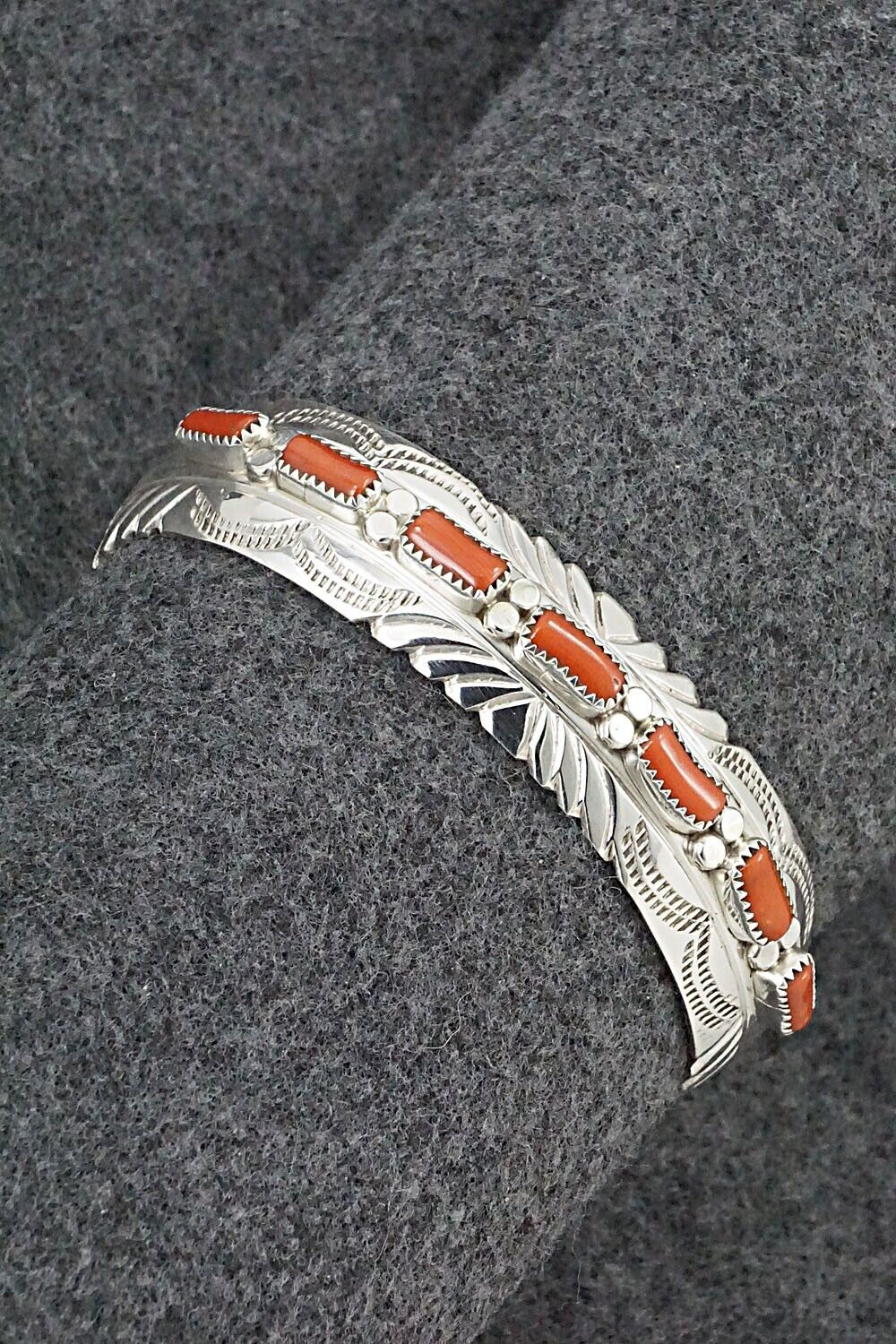 Coral & Sterling Silver Bracelet - David Segar