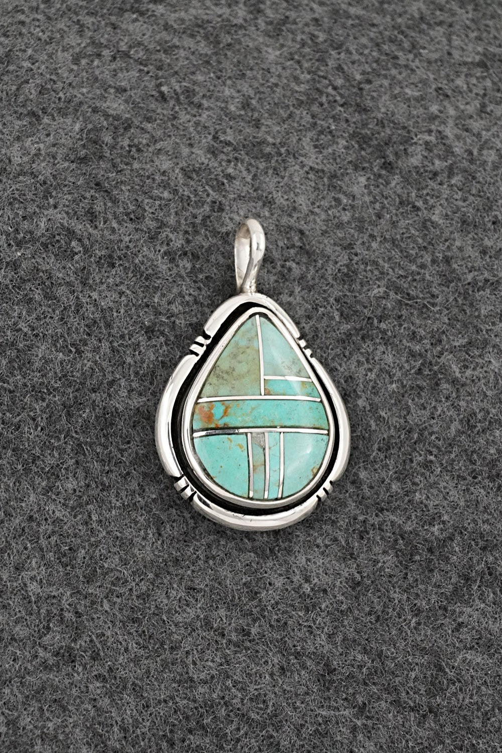 Turquoise & Sterling Silver Pendant - Joseph Martinez