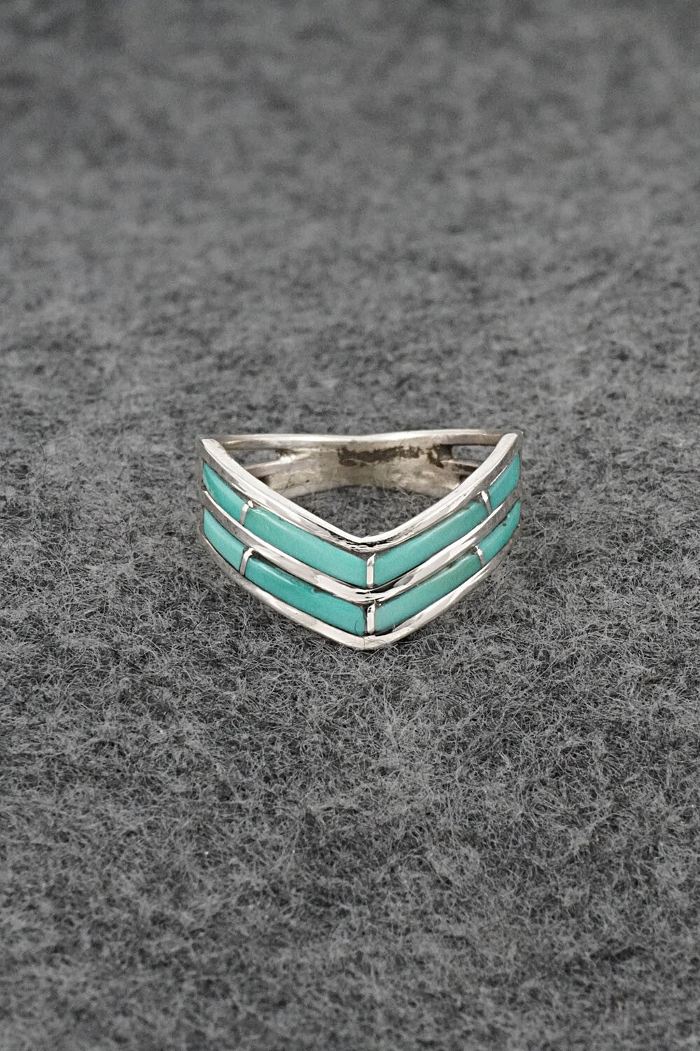 Turquoise & Sterling Silver Ring - Andrew Enrico - Size 7