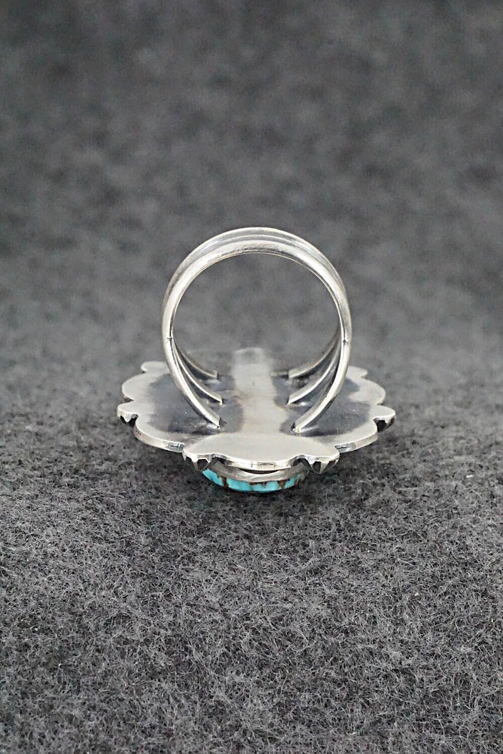 Turquoise & Sterling Silver Ring - Raymond Delgarito - Size 7