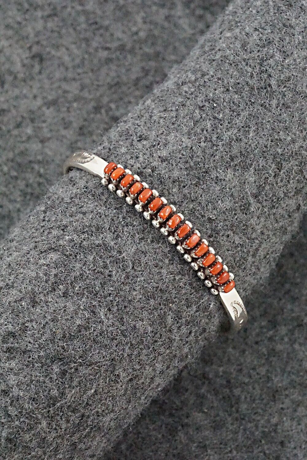 Coral & Sterling Silver Child Size Bracelet - Irma Unkestine