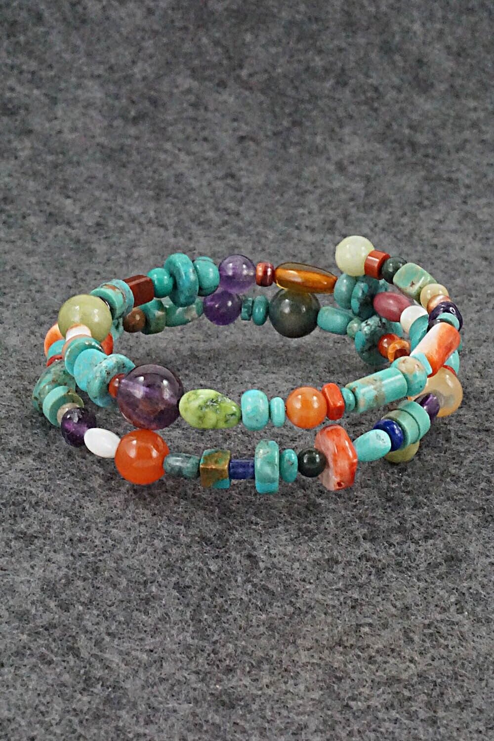 Multi-Stone Beaded Wrap Bracelet - Helen Tsosie