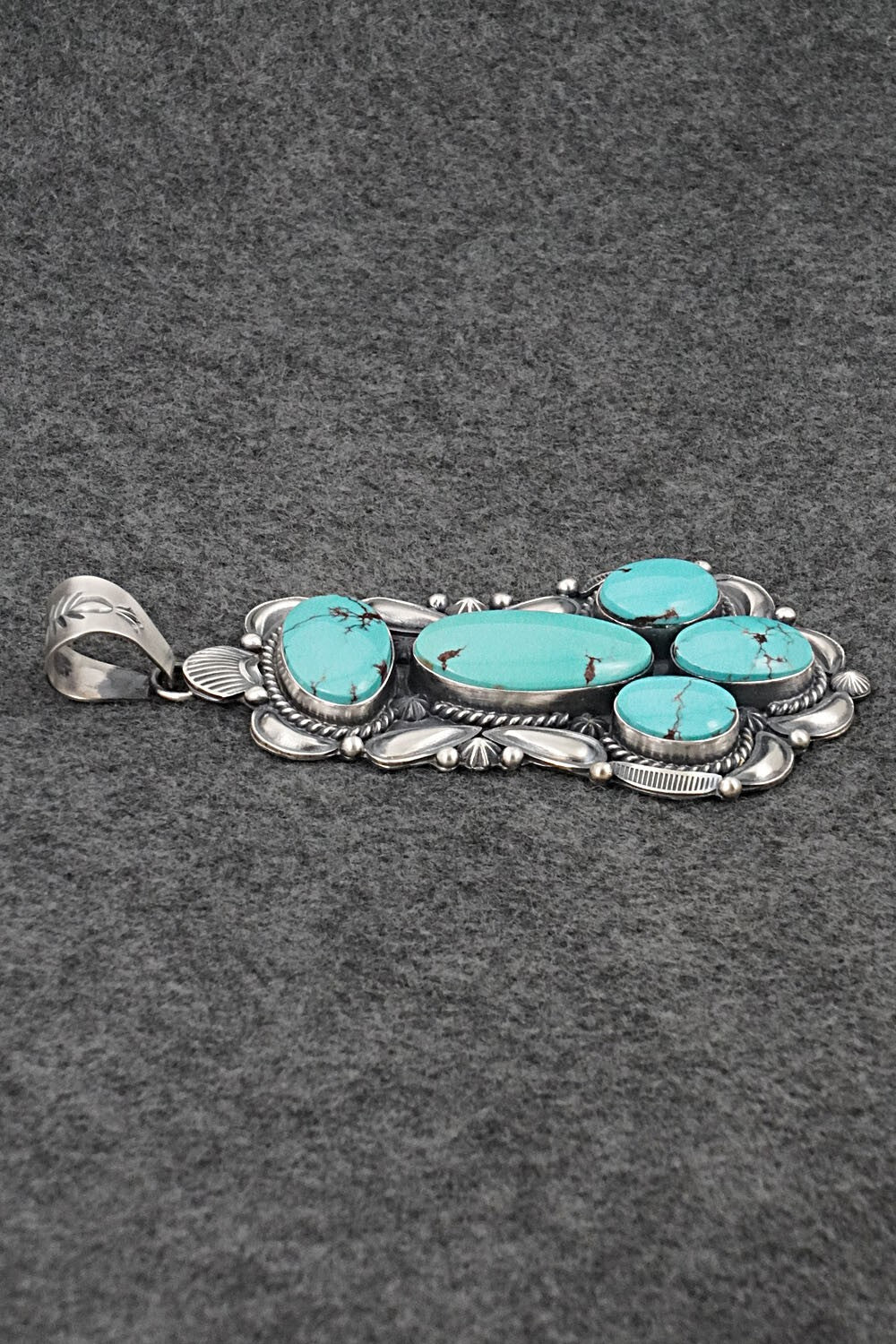 Turquoise & Sterling Silver Pendant - Raymond Delgarito