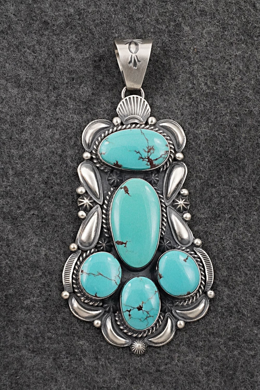 Turquoise & Sterling Silver Pendant - Raymond Delgarito