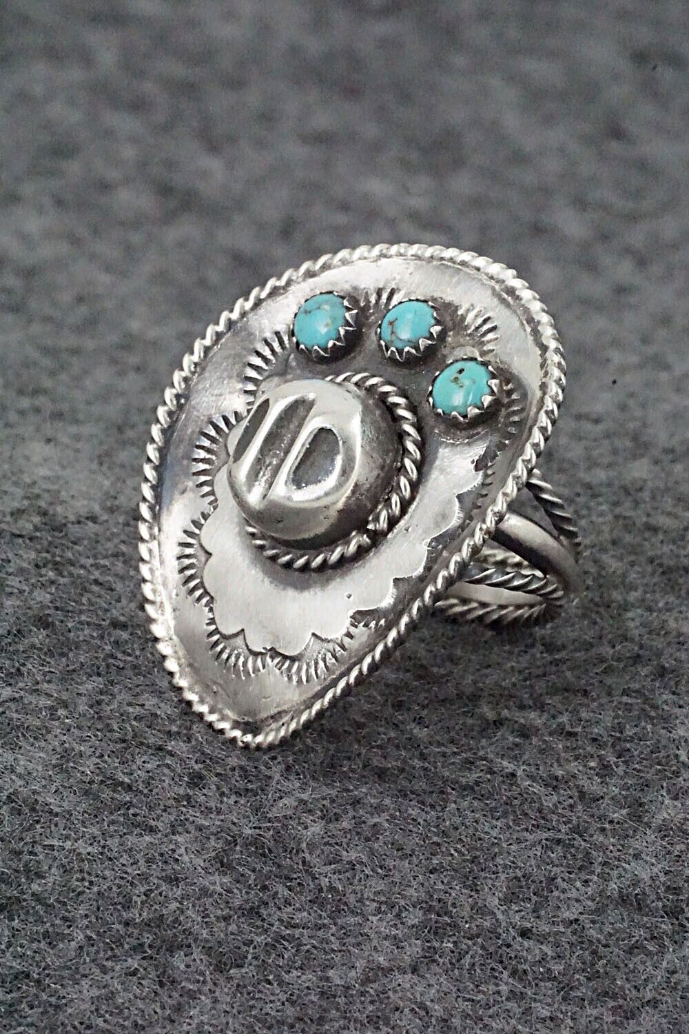 Turquoise & Sterling Silver Ring - Bobby Platero - Size 6