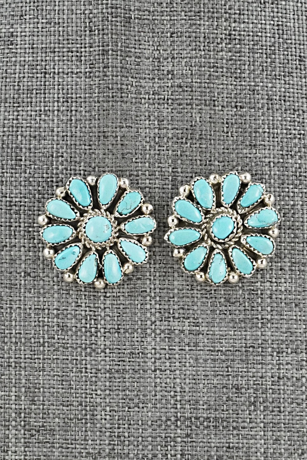 Turquoise & Sterling Silver Earrings - Justina Wilson