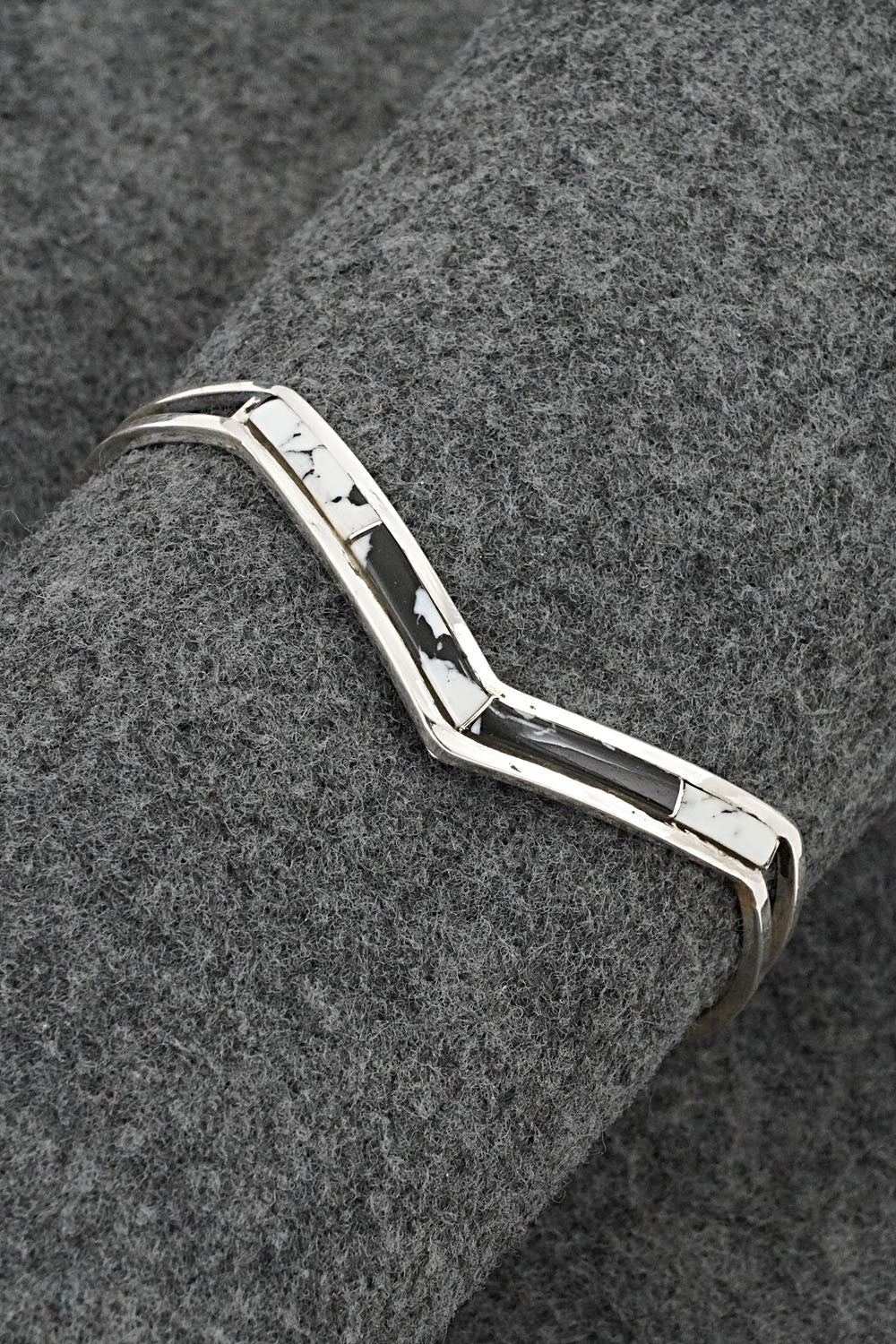 White Buffalo & Sterling Silver Inlay Bracelet - Jamie Johnson