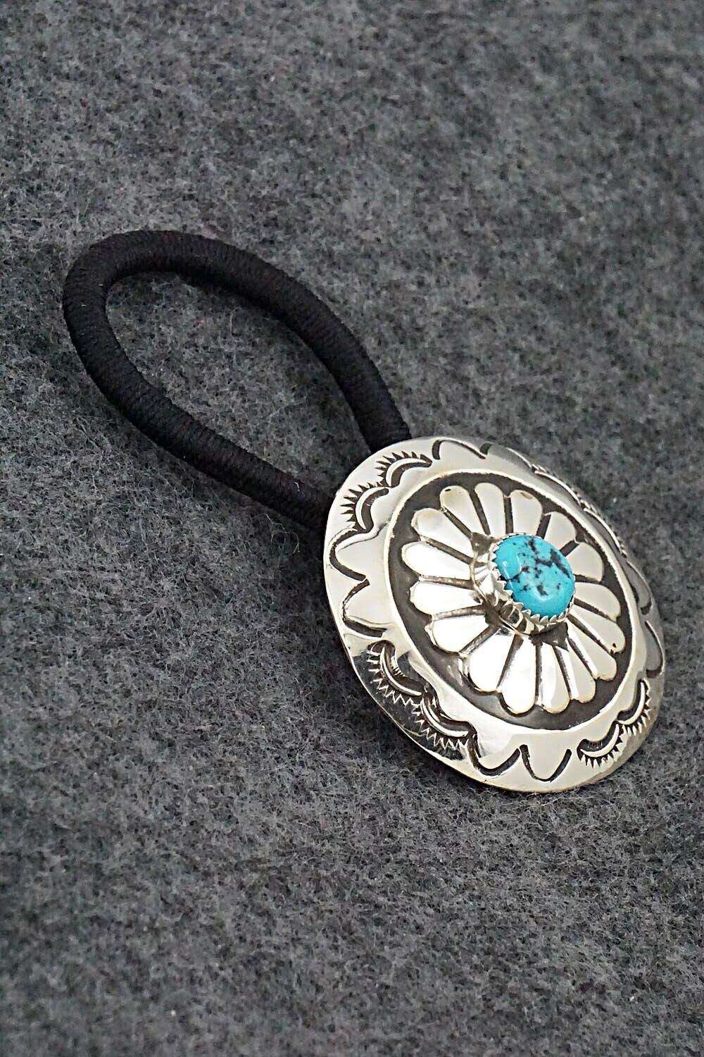 Turquoise & Sterling Silver Hair Tie - Jolene Begay