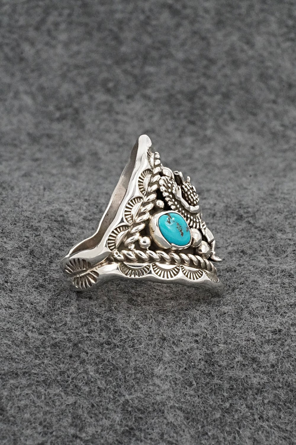 Turquoise & Sterling Silver Ring - Melvin Jones - Size 11.5